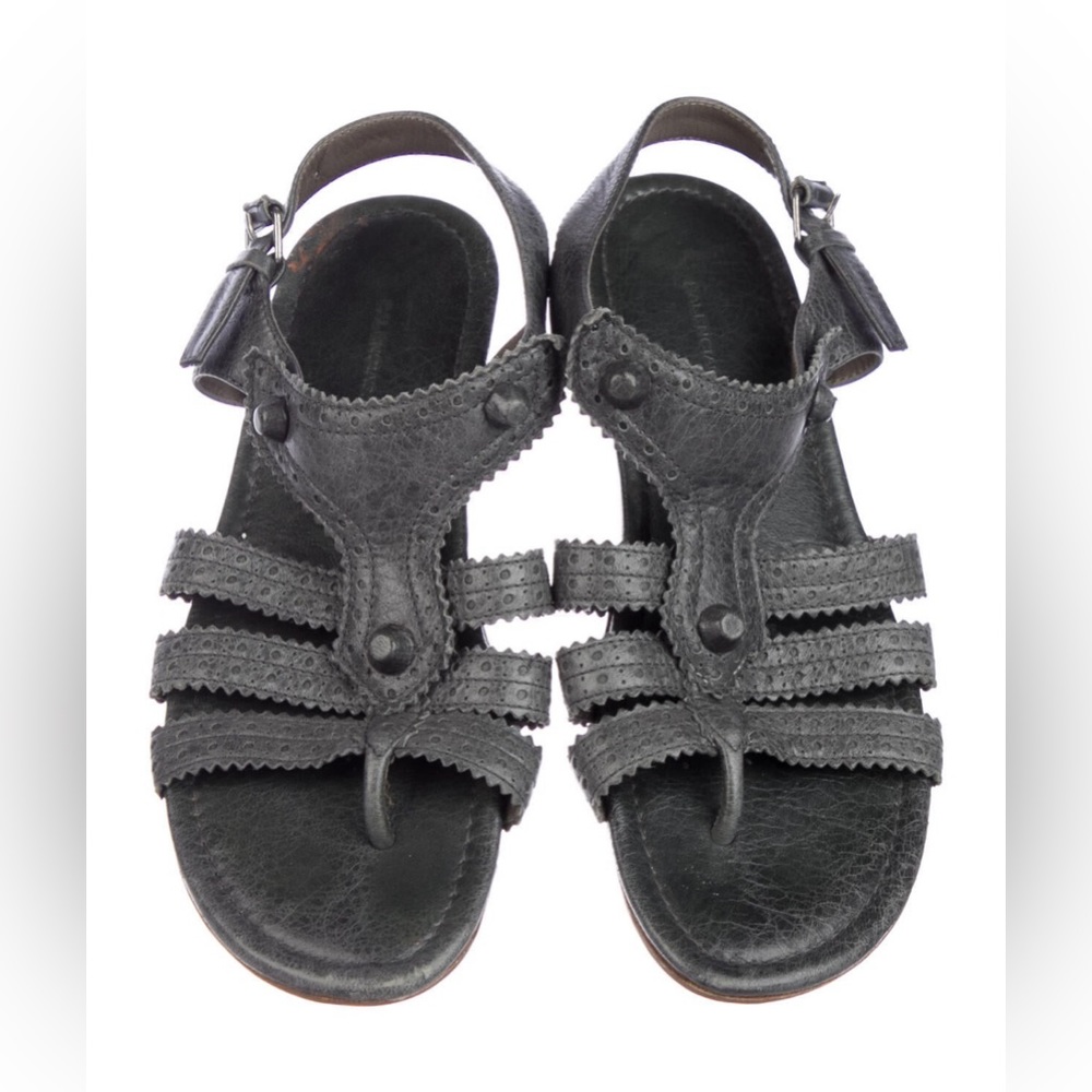 Balenciaga Black Leather Sandals